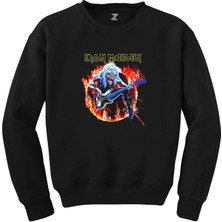 Iron Maiden Fire Siyah Sweatshirt