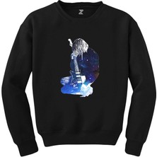 Nirvana Kurt Cobain Galaksi Siyah Sweatshirt