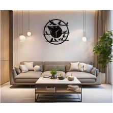 Lidya Luxury Concept Kuş Figürlü Duvar Saati Metal 40  cm
