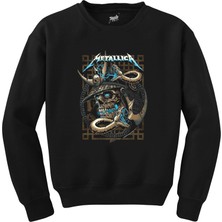 Metallica Kurukafa Yılan Siyah Sweatshirt