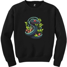Cocktail And Snake Siyah Sweatshirt