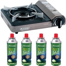 Kamp Ocak Gaz Stop Emniyetli CK-505 Gri ve 4 Adet 227 Kartuş Gkh