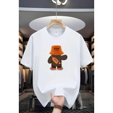 Free Happy Baskılı Bisiklet Yaka Unisex Tshirt
