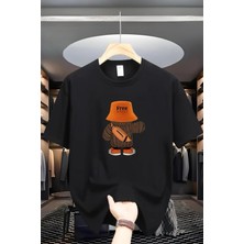Free Happy Baskılı Bisiklet Yaka Unisex Tshirt