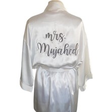Atölye Müge Kişiye Özel Nakışlı Gelin Sabahlığı Mrs.