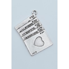 Bu Farklı Poker- İskambil Kolye Ucu - Antik Gümüş Kaplama - Kod:133