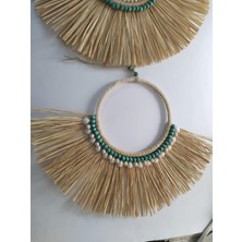 BH Bohem Handmade Bhbohem Handmade 2lirafya Duvar Süsü Duvar Panosu Rafya Kapı Süsü  Balkon Mobilyası Duvar Süsü A