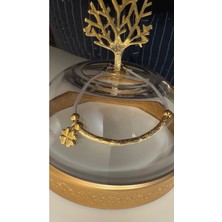 Exsisto Luxury Çelik Gold&silver Çift Renkli Minimal Ince Bileklik Yonca Detaylı