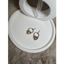 SP Accessories Gold Kalplı Sallantılı Küpe