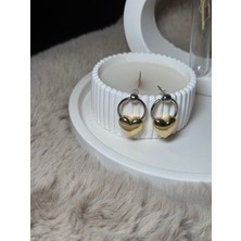 SP Accessories Gold Kalplı Sallantılı Küpe