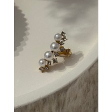 SP Accessories Gold İnci Detaylı Kıkırdak Küpe