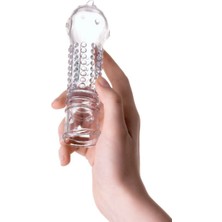 Erotist Çilek Aromalı Cinsel Jel ve Şeffaf Penis Kılıfı Seti - 14,5cm Uzatmasız Tırtıklı Yapı 768012
