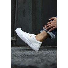 Shoecide SHO163 Bağcıklı Yüksek Taban Cbt Erkek Ayakkabı Beyaz