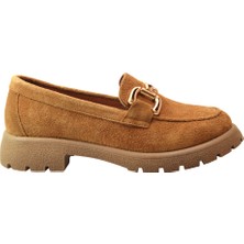 Beety 4262 Deri Nubuk Tokalı Kadın Loafer Ayakkabı