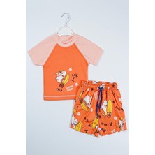 Yeni Sezon  Surfıng Shark Baskılı Iki Parça Dalgıç Kumaş -Uv Korumalı- Şortlu-Erkek Mayo