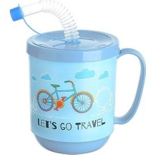 Ozcmax Funny Pipetli Çocuk Içecek Bardağı Desenli Bardak 350 ml