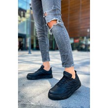 Shoecide SHO105 Bağcıklı Yüksek Taban Cst Cronus Erkek Ayakkabı Sıyah
