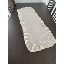 Fırfırlı Keten Runner 40 x 120 - Natural