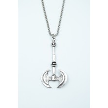 Bu Farklı Balta Örme Zincir Kolye - Gümüş Kaplama - Erkek Kadın Kolye - NO:1438