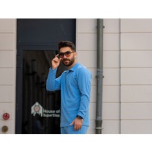 Man Forces Erkek Polo Yaka Uzun Kollu T-Shirt – Waffle Kumaş, Pamuk, Regular Fit, Günlük ve Spor Kullanım, Kahverengi