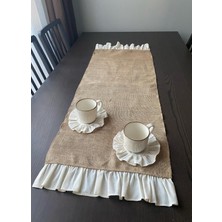 Nerz Fırfırlı Jüt Runner 40 x 120