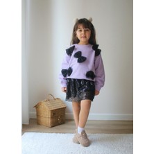 Kız Çocuk Pullu Etekli Fiyonklu Alt-Üst Takım