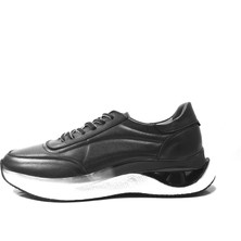 Onlo Ayakkabı SH.260 Deri Siyah Esnek Taban Sneakers Erkek Ayakkabı