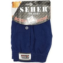 Seher Yıldızı Seher Erkek Boxer 4'lü Paket Lacivert-Füme-Gri-Siyah Asorti