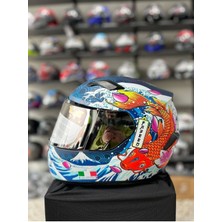 Sw 820 Dakar 5 Full Face Balık Desenli Motosiklet Kask