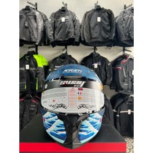 Sw 820 Dakar 5 Full Face Balık Desenli Motosiklet Kask