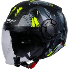 Sway Açık Kask Güneş Vizörlü Sw 766 Posion Yellow