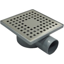 Purvex Home 15X15 Paslanmaz Yer Süzgeci Plastik Gövde 304 Kalite Paslanmaz 50 Çıkışlı Duş Kanalı