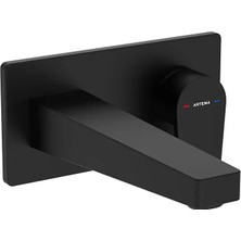Artema Flow Square Ankastre Lavabo Bataryası (Sıva Üstü Grubu) Mat Siyah A4318036