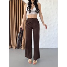 Paw Garage Kadın Charl Kaplama Düğmeli Pileli Palazzo Pantolon