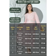 Pantulux Çocuk Astarlı Uzun Güpür Desenli ELBISE-ELB-0014