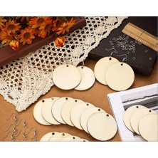 30 Parça 4 cm Ahşap Küpe, Kendin Tasarla, Boyanabilir Mdf Ahşap Küpe Kiti