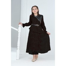 Pantulux Çocuk Astarlı Uzun Güpür Desenli ELBISE-ELB-0016