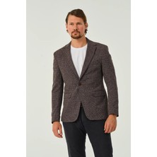 Erkek Slim Fit Blazer Ceket Koyu Bordo