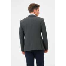 Bonesti Erkek Slim Fit Likralı Blazer Ceket Antrasit