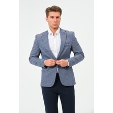 Bonesti Erkek Slim Fit Blazer Ceket Mavi