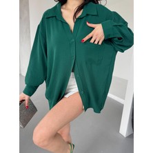 Kadın Flory Ayrobin Oversize Tek Cep Gömlek