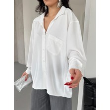 Kadın Flory Ayrobin Oversize Tek Cep Gömlek