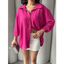 Kadın Flory Ayrobin Oversize Tek Cep Gömlek