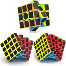 3 Set Vıp Professıonal Qy Speed Cube Corbon Fiber Cube Vıp 3lü Set 3x3 4x4 5x5 Zeka Küpü Rubiks Cube