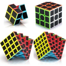 4 Set Professıonal Qy Speed Cube Corbon Fiber Cube Vıp 4lü Set 2x2 3x3 4x4 5x5 Zeka Küpü Rubiks Cube