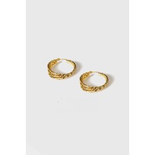 Glare Jewellery Üçlü Burgu Model Altın Kaplama Küpe
