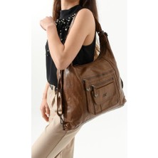 Vegan Deri Kadın Omuz Çantası Sırt Çantası Fonksiyonel Kullanım 30 cm Genişlik 25 cm Yükseklik