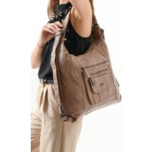 Vegan Deri Kadın Omuz Çantası Sırt Çantası Fonksiyonel Kullanım 30 cm Genişlik 25 cm Yükseklik