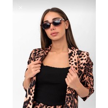 Sista Boutiquee Leopar Desenli Blazer Ceket