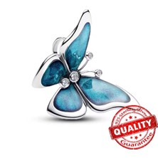 Poseidons Jewellery Gümüş Mavi Büyük Kelebek Charm